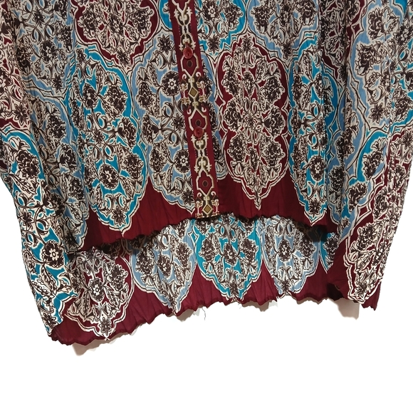 Vintage Nicola Crinkle Broomstick Top Boho Whimsigoth Paisley Oversized - Picture 10 of 11